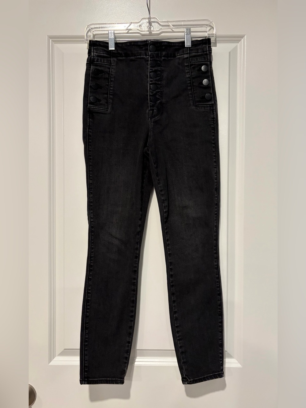 J Brand Natasha High Waist Black Button-Accent Women's Jeans